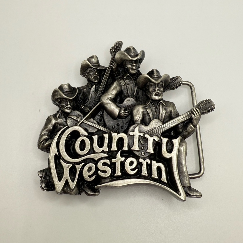 Vintage 1981 Bergamot Country Western Heavy Brass Belt Buckle USA